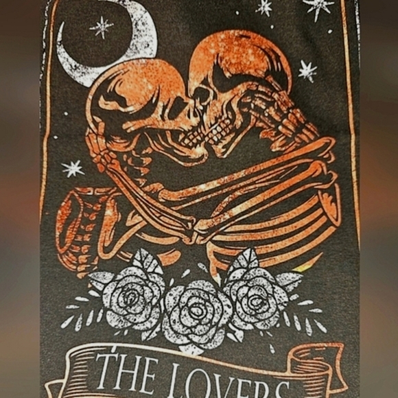 Free People The Lovers Skull Tarot Card T-shirt Pepper Small & Large NIP - Picture 3 of 9